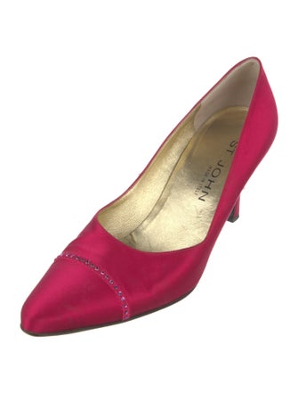 St. John Satin Crystal Embellishments Pumps