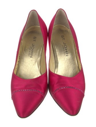 St. John Satin Crystal Embellishments Pumps