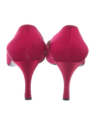 St. John Satin Crystal Embellishments Pumps