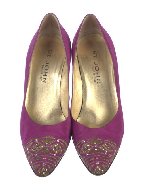 St. John Satin Graphic Print Pumps