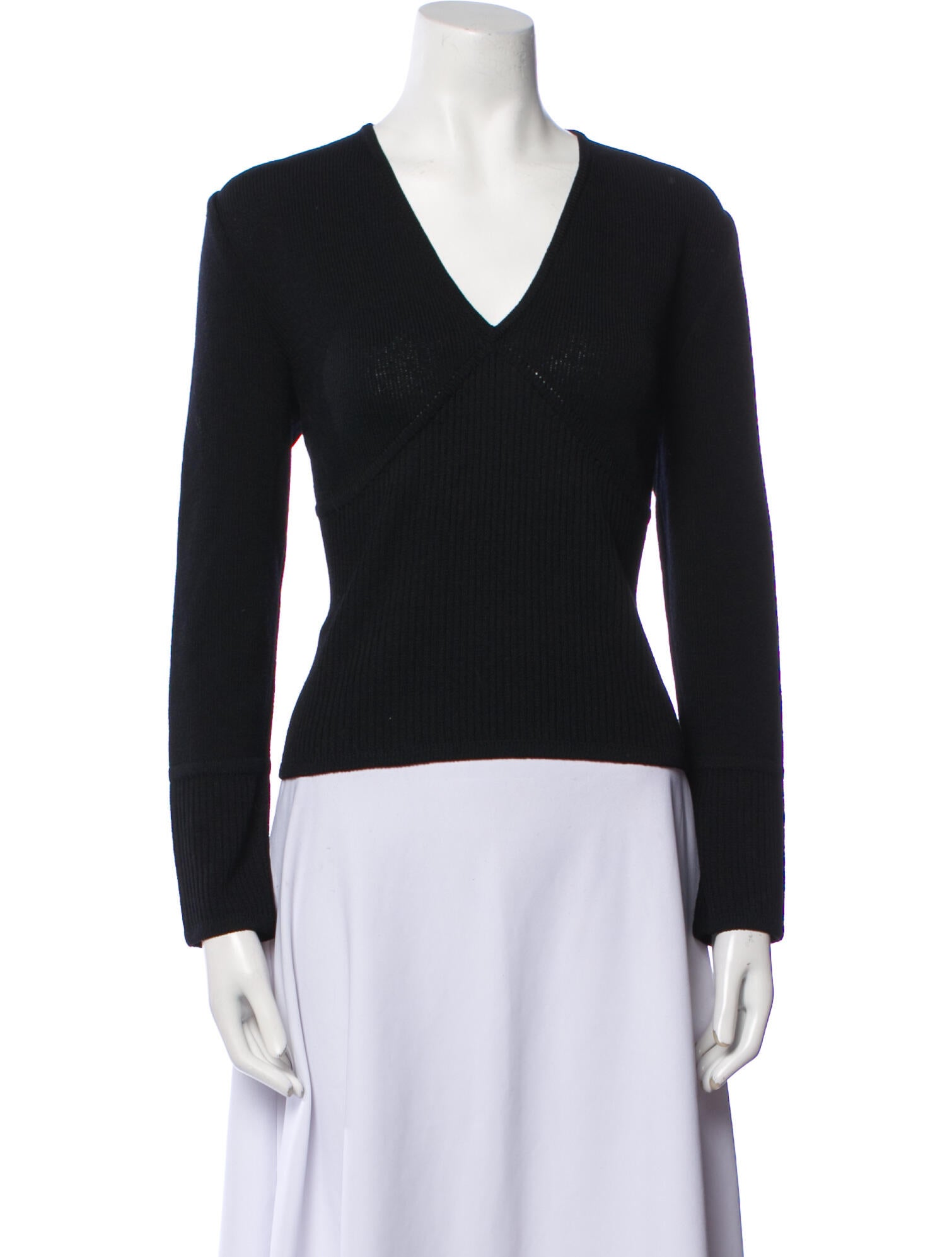 St. John V-Neck Long Sleeve Top