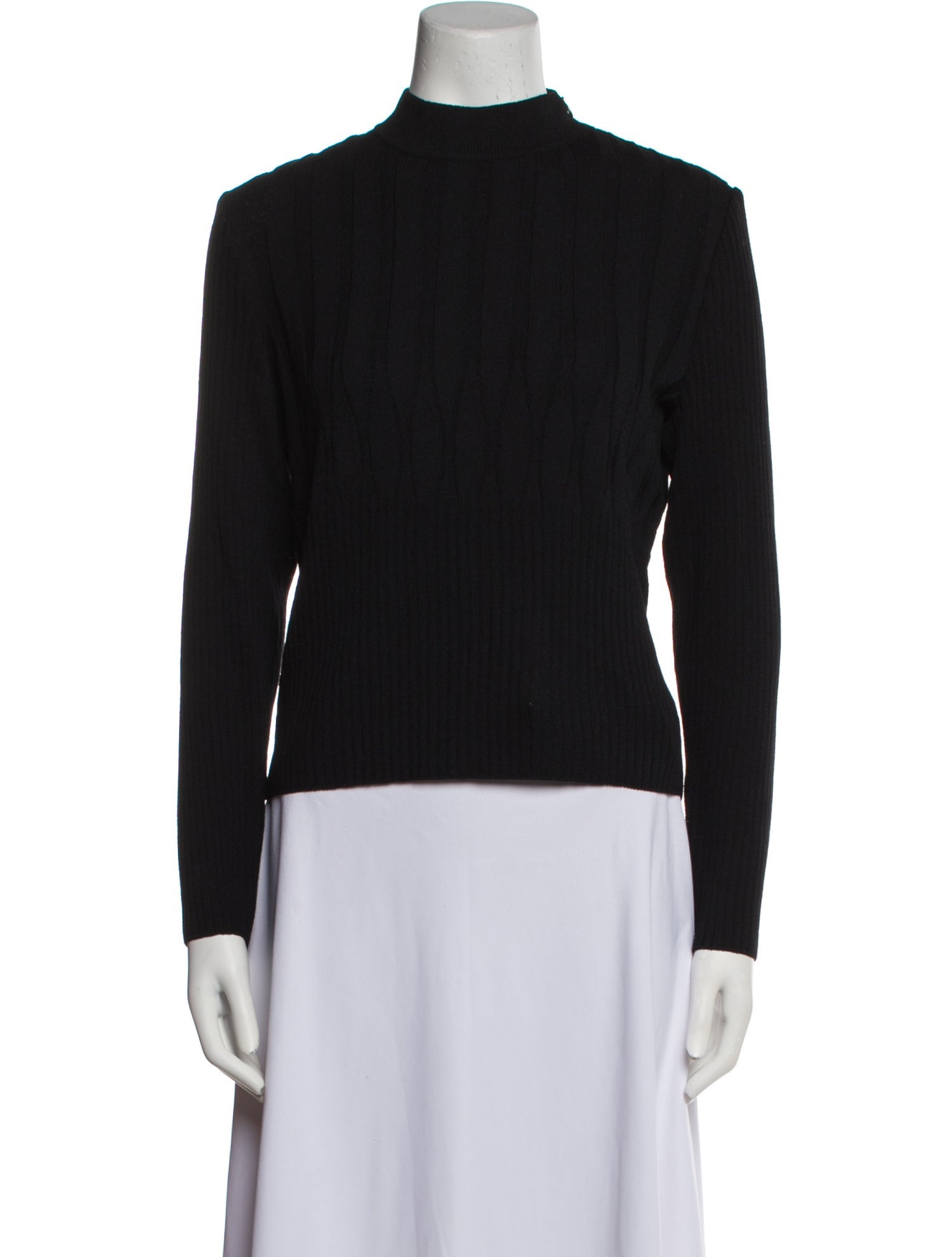 St. John Mock Neck Long Sleeve Top