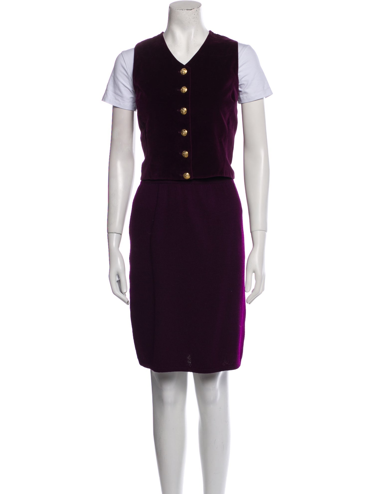 St. John Crystal Embellishments Skirt Set