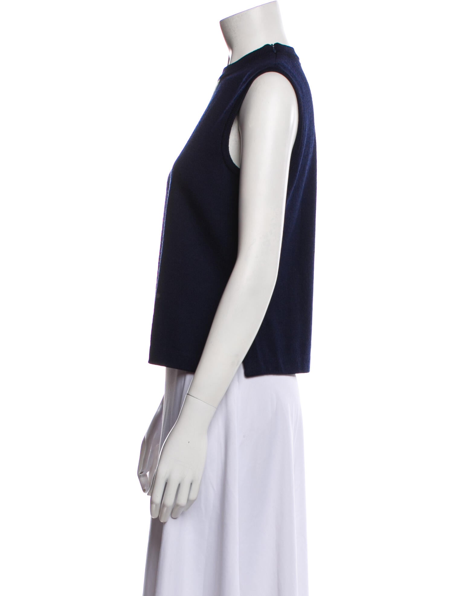 St. John Wool Crew Neck Crop Top