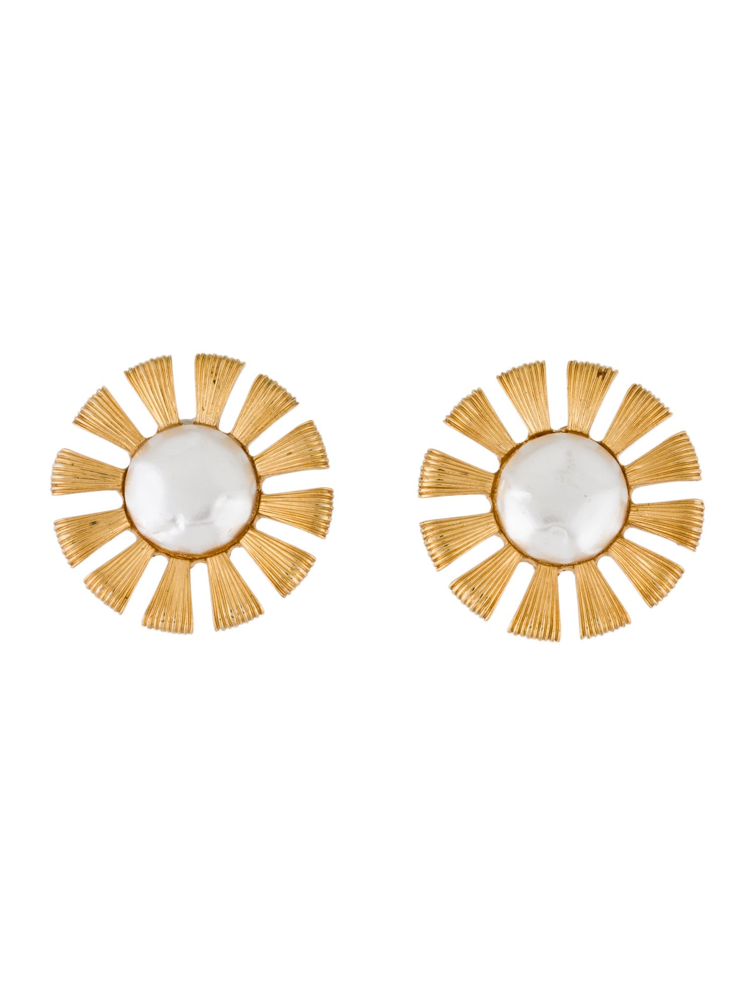 St. John Faux Pearl Clip-On Earrings