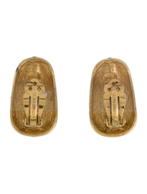 St. John Crystal & Enamel Clip-On Earrings