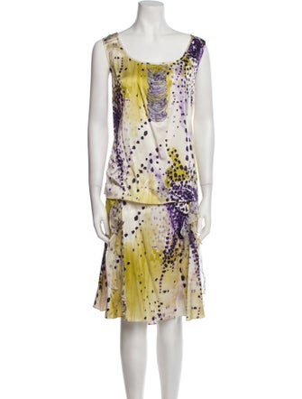 St. John Silk Printed Skirt Set