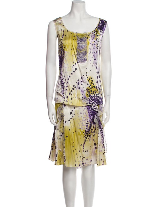 St. John Silk Printed Skirt Set