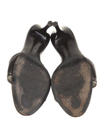 St. John Leather Bow Accents Slides