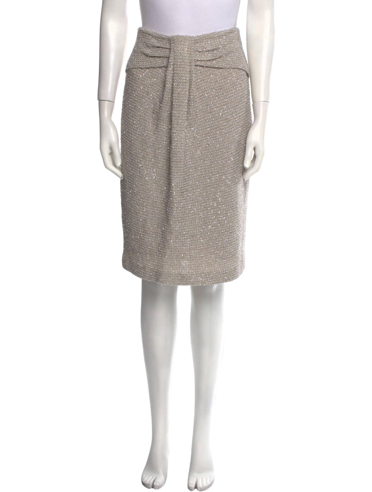 St. John Couture Sequin Embellishments Knee-Length Skirt