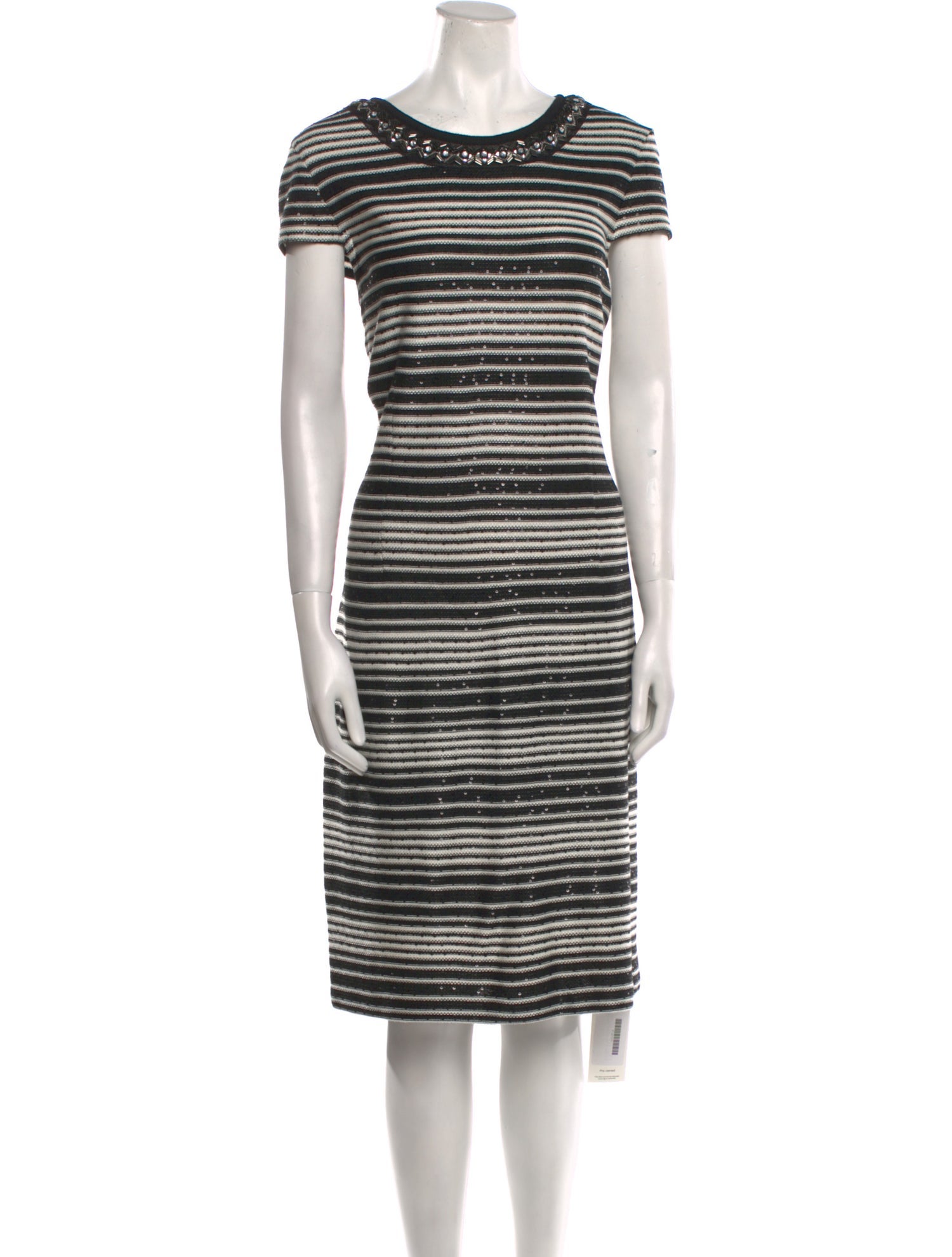 St. John Striped Midi Length Dress