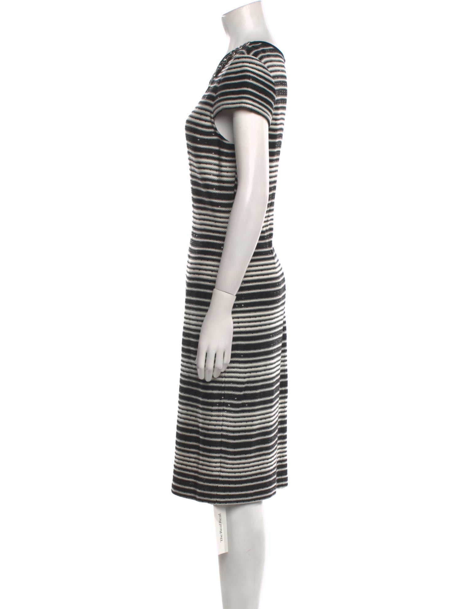St. John Striped Midi Length Dress