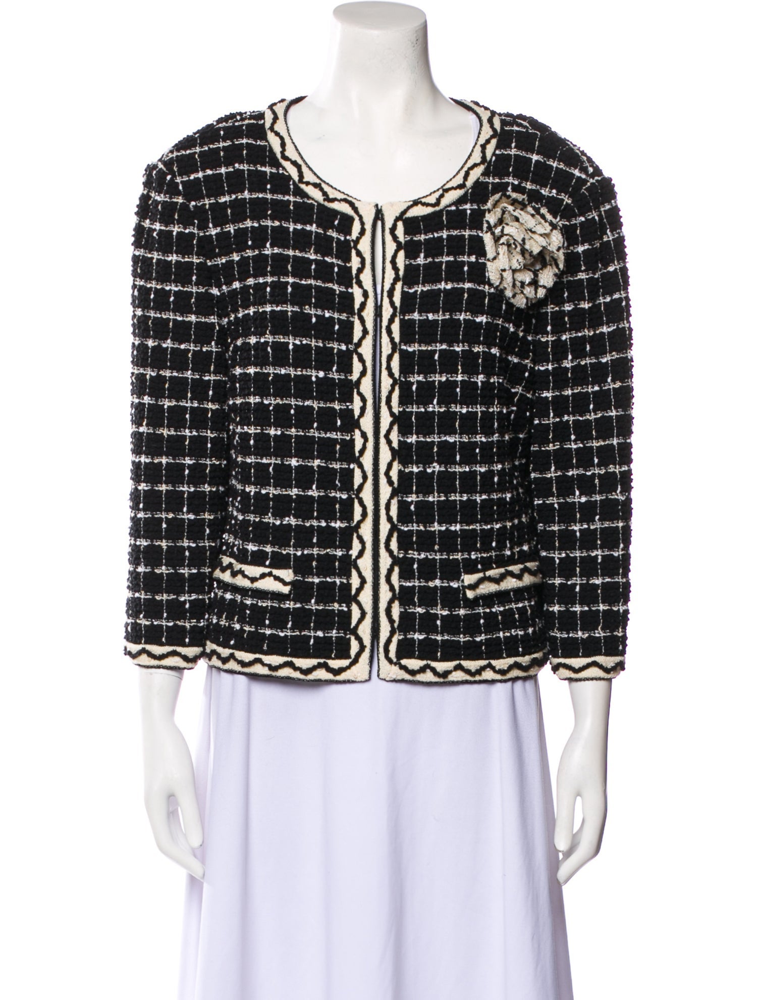 St. John Wool Tweed Pattern Evening Jacket