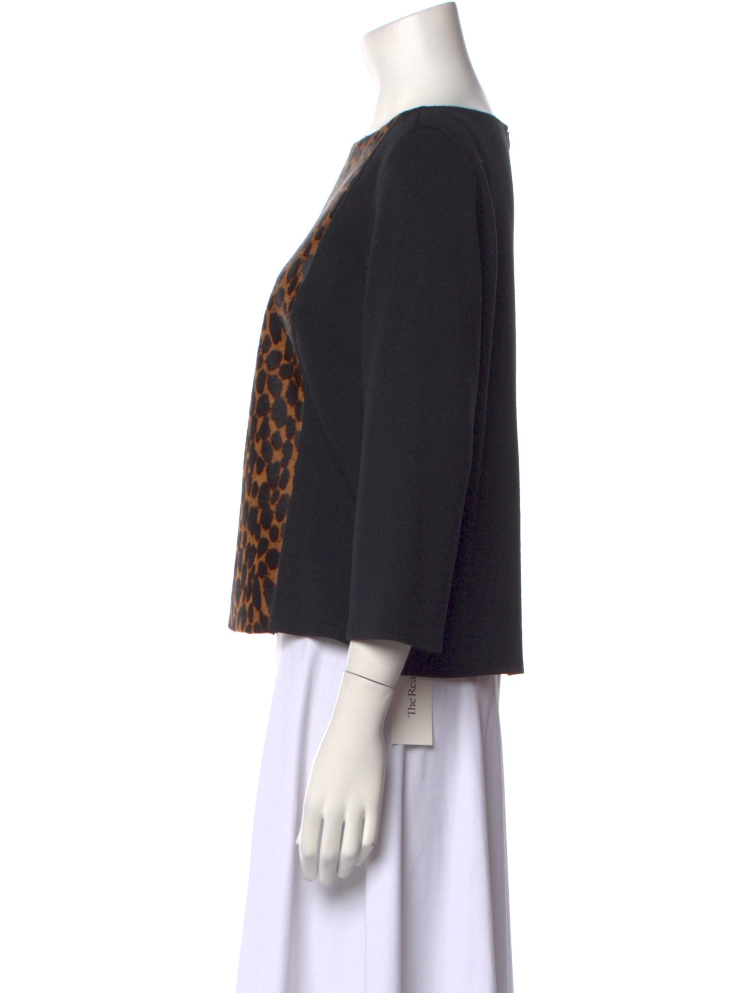 St. John Calf Hair Animal Print Top