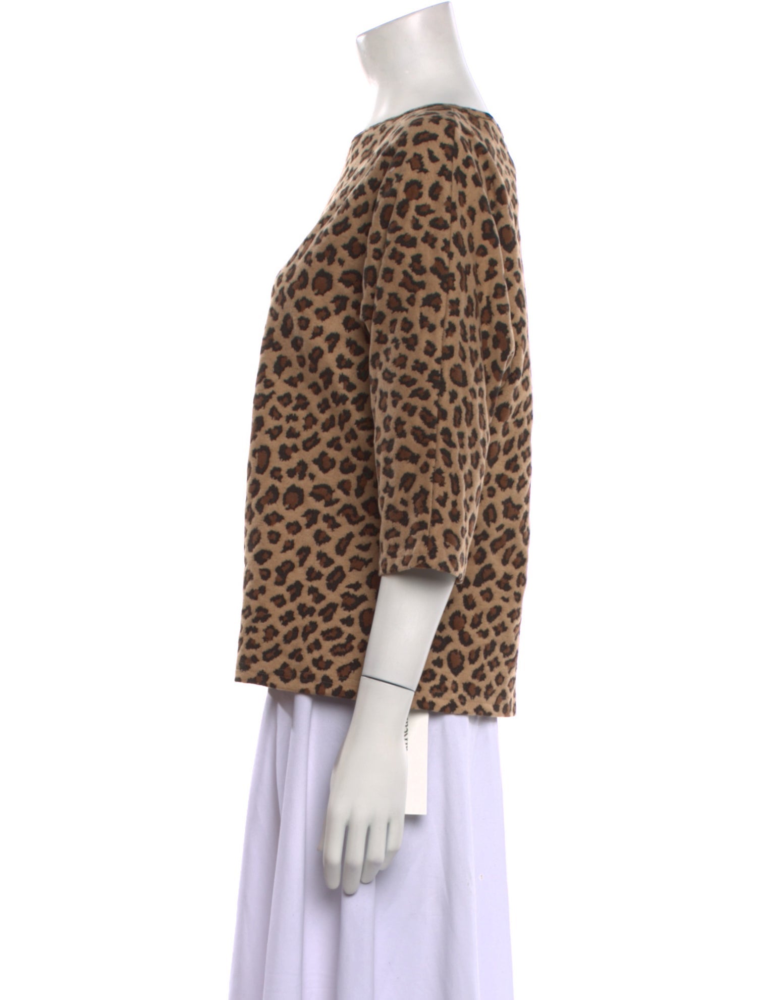 St. John Animal Print Bateau Neckline Blouse w/ Tags