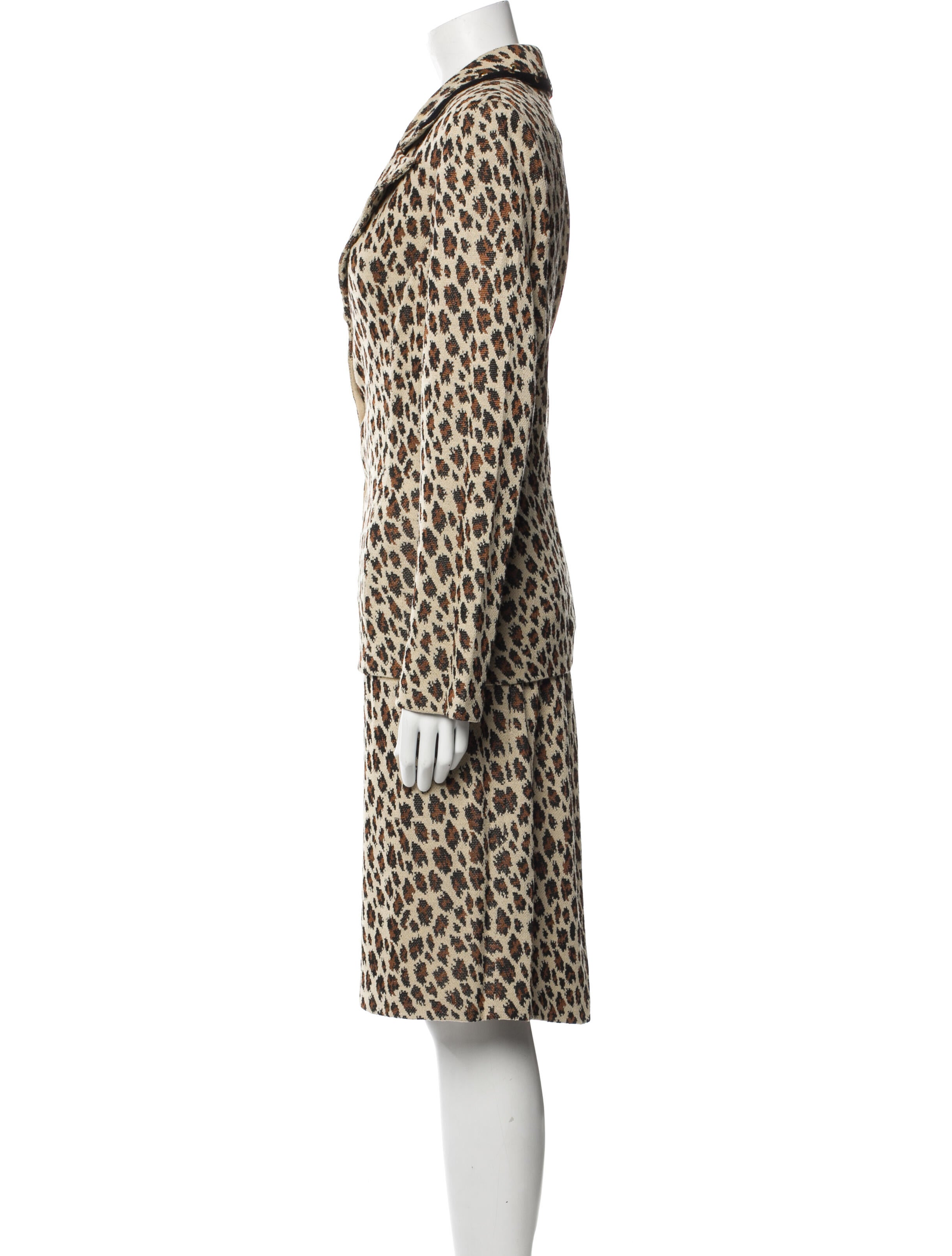 St. John Animal Print Skirt Suit