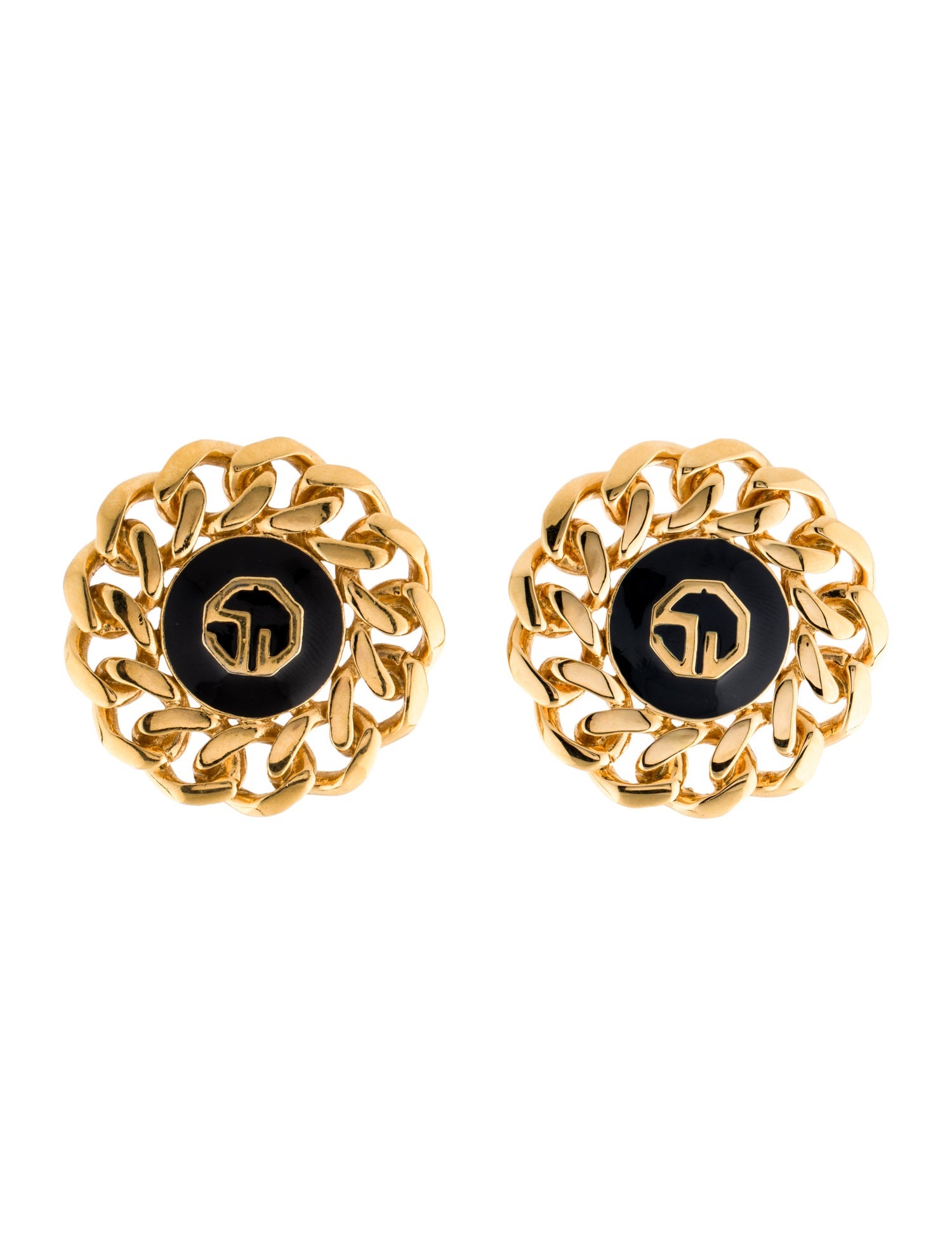 St. John Enamel Clip-On Earrings