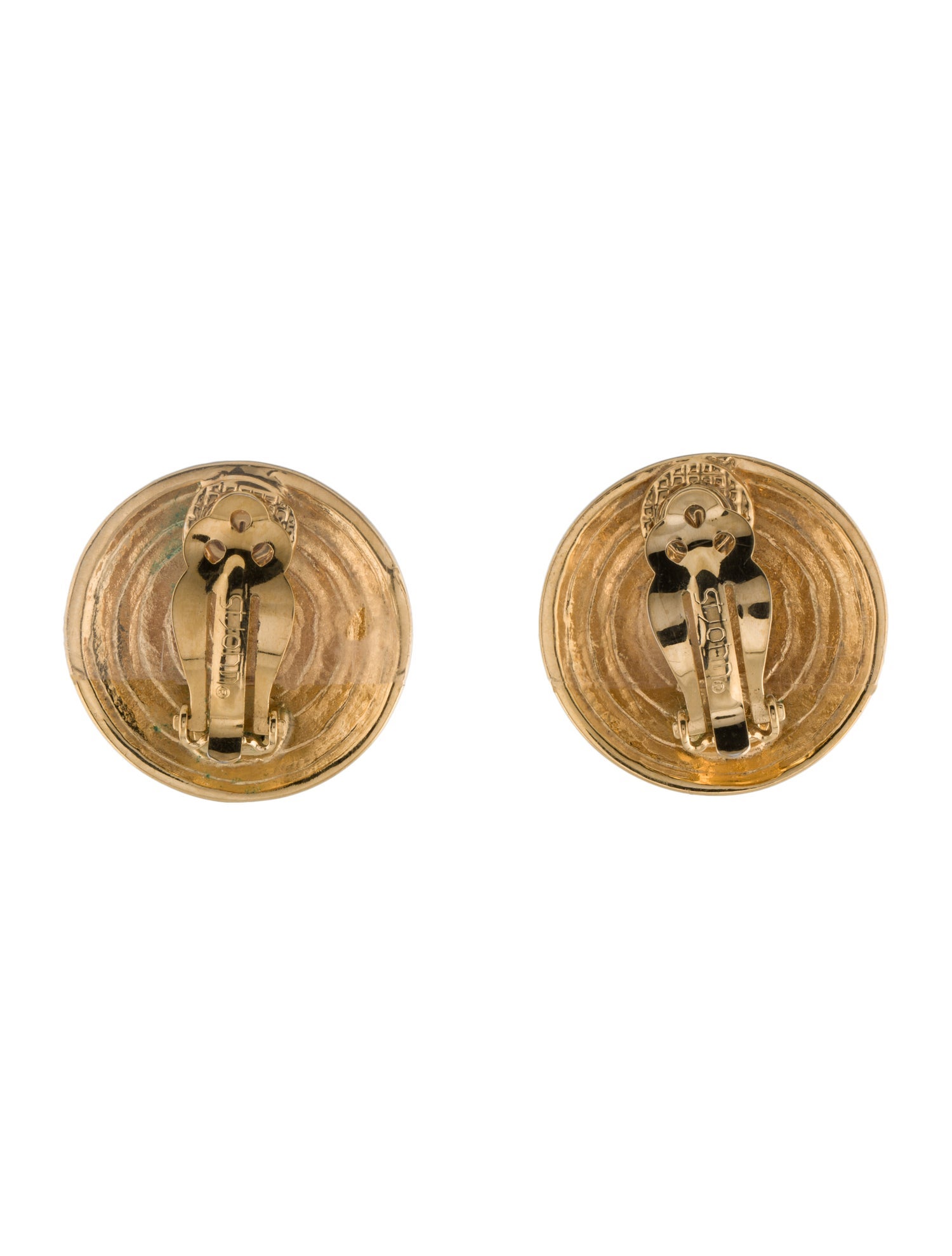 St. John Enamel Logo Clip-On Earrings