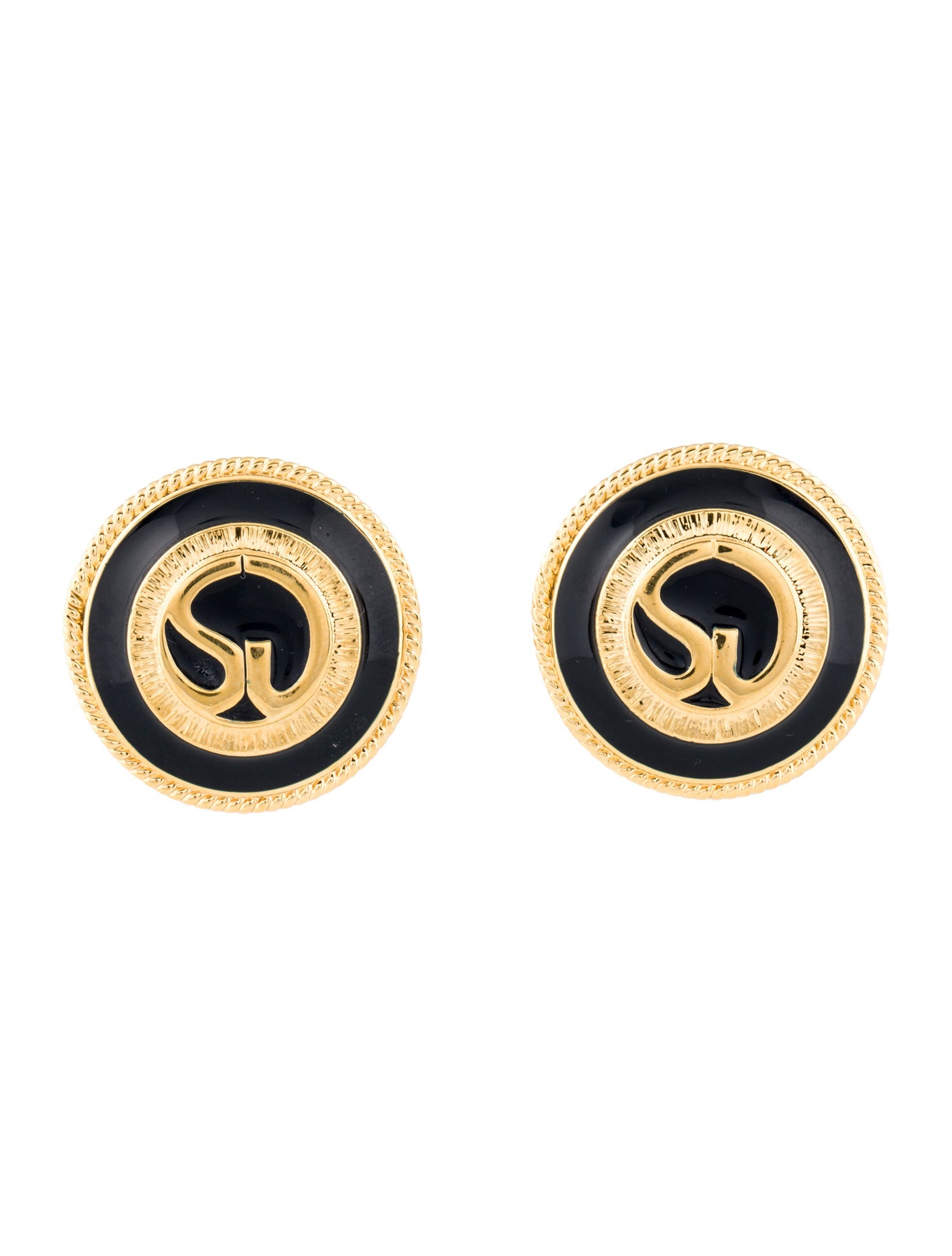 St. John Enamel Clip-On Earrings