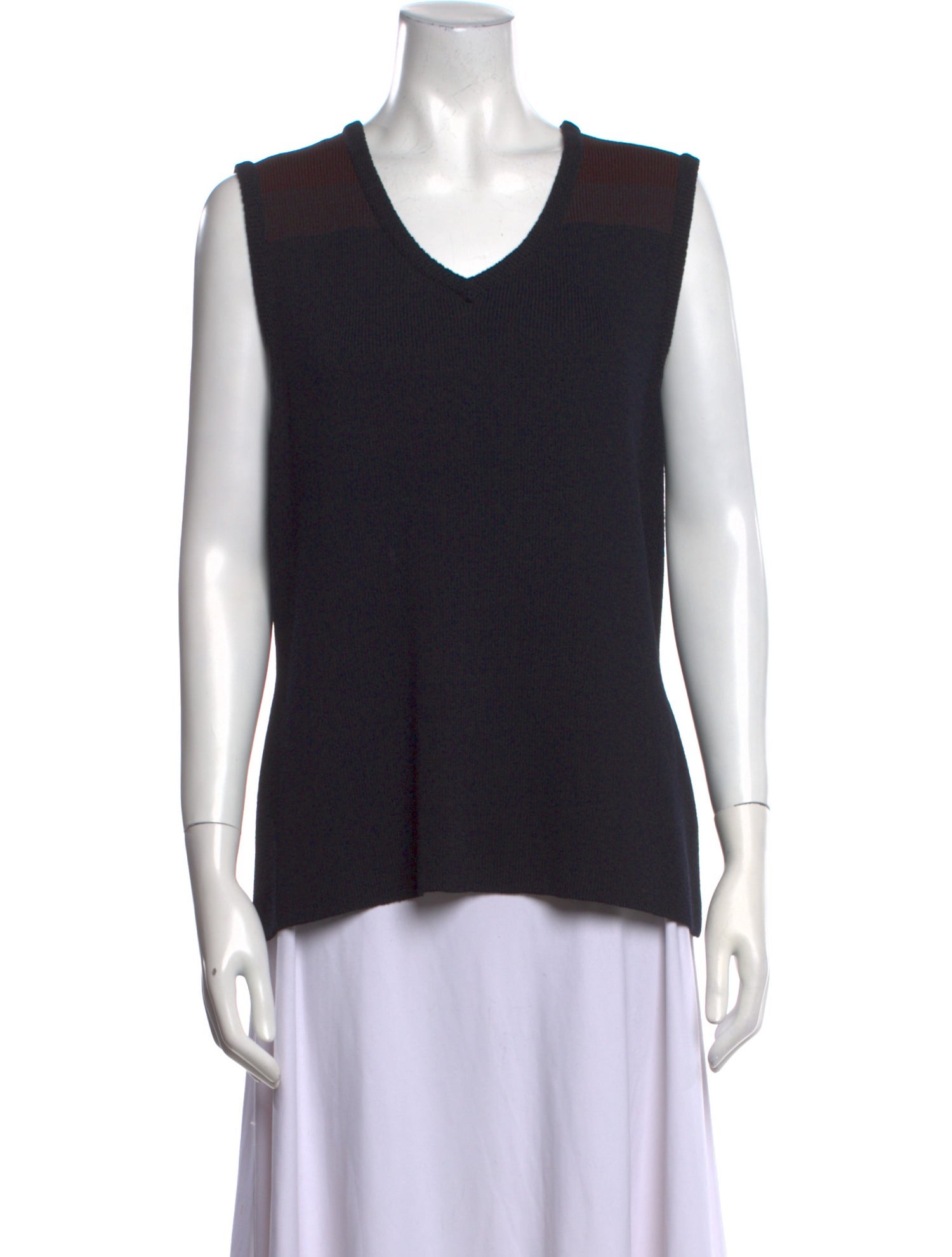 St. John Wool V-Neck Top