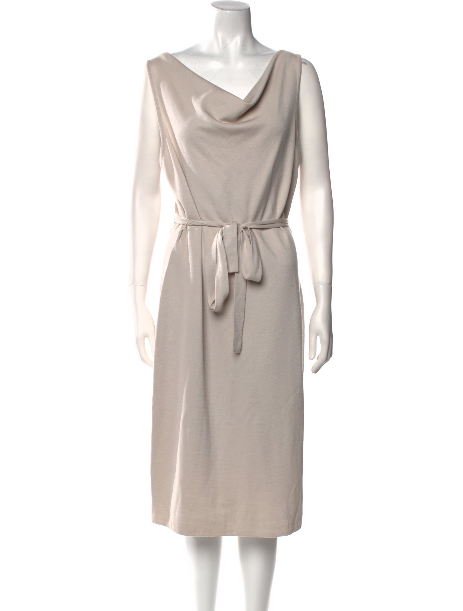 St. John Cowl Neck Midi Length Dress