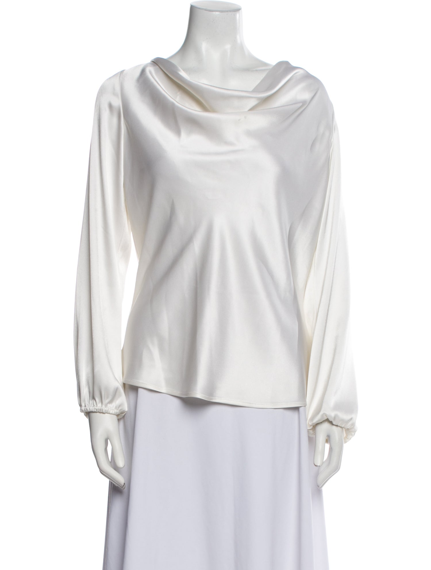 St. John Satin Cowl Neck Blouse
