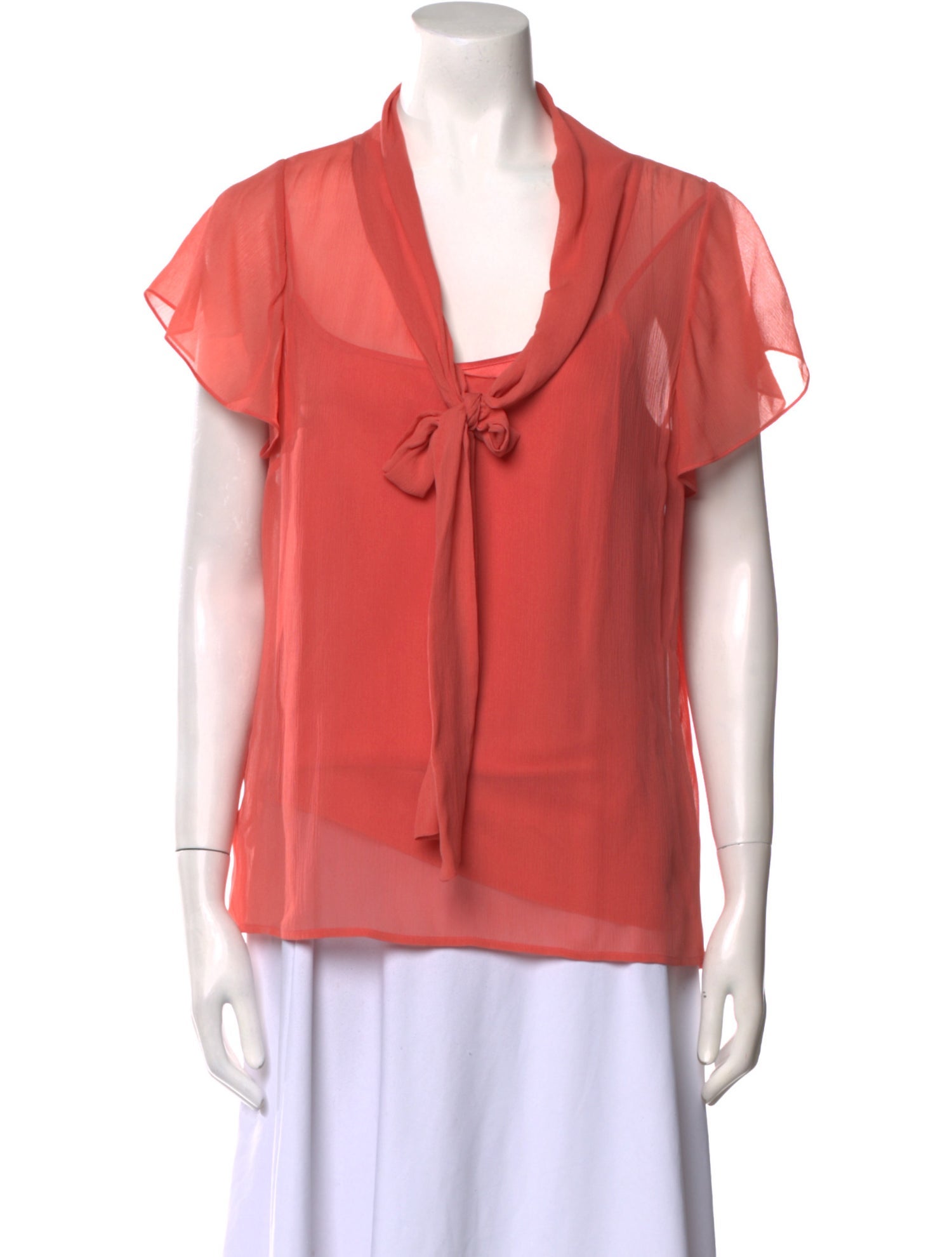 St. John Silk Cowl Neck Blouse