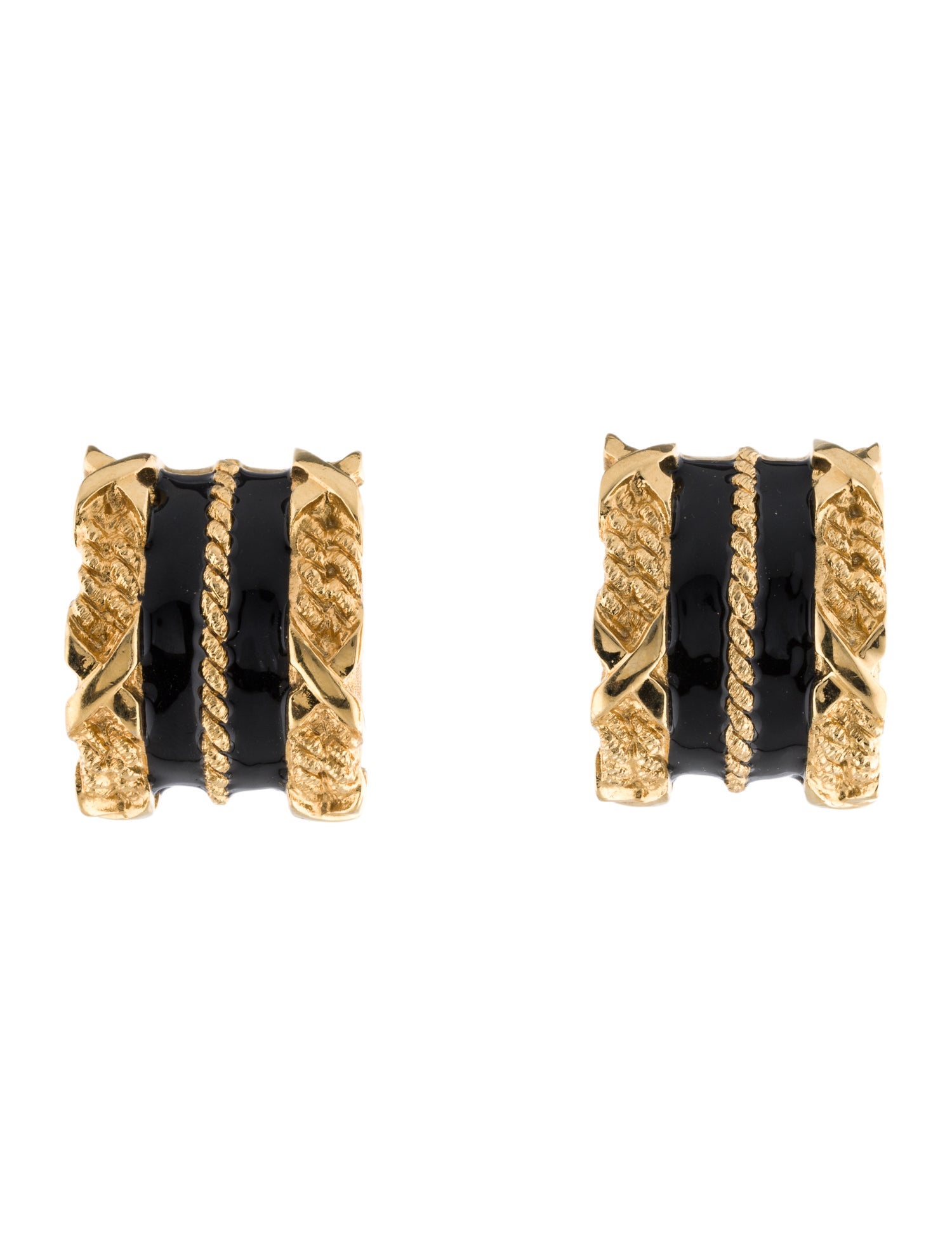 St. John Enamel Clip-On Earrings