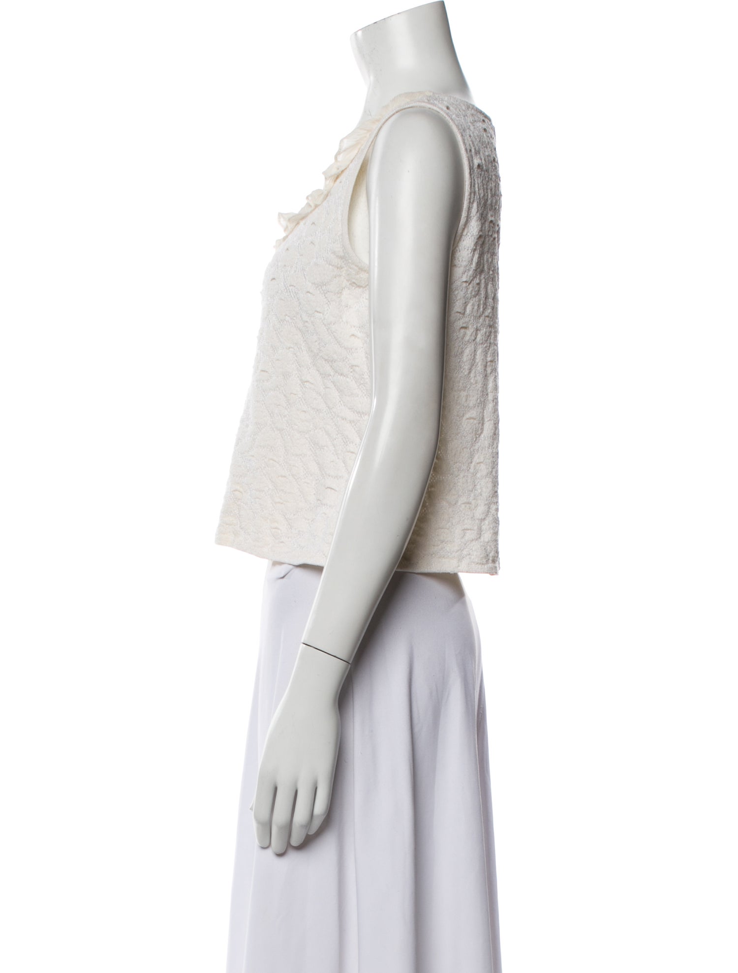 St. John Wool Scoop Neck Crop Top