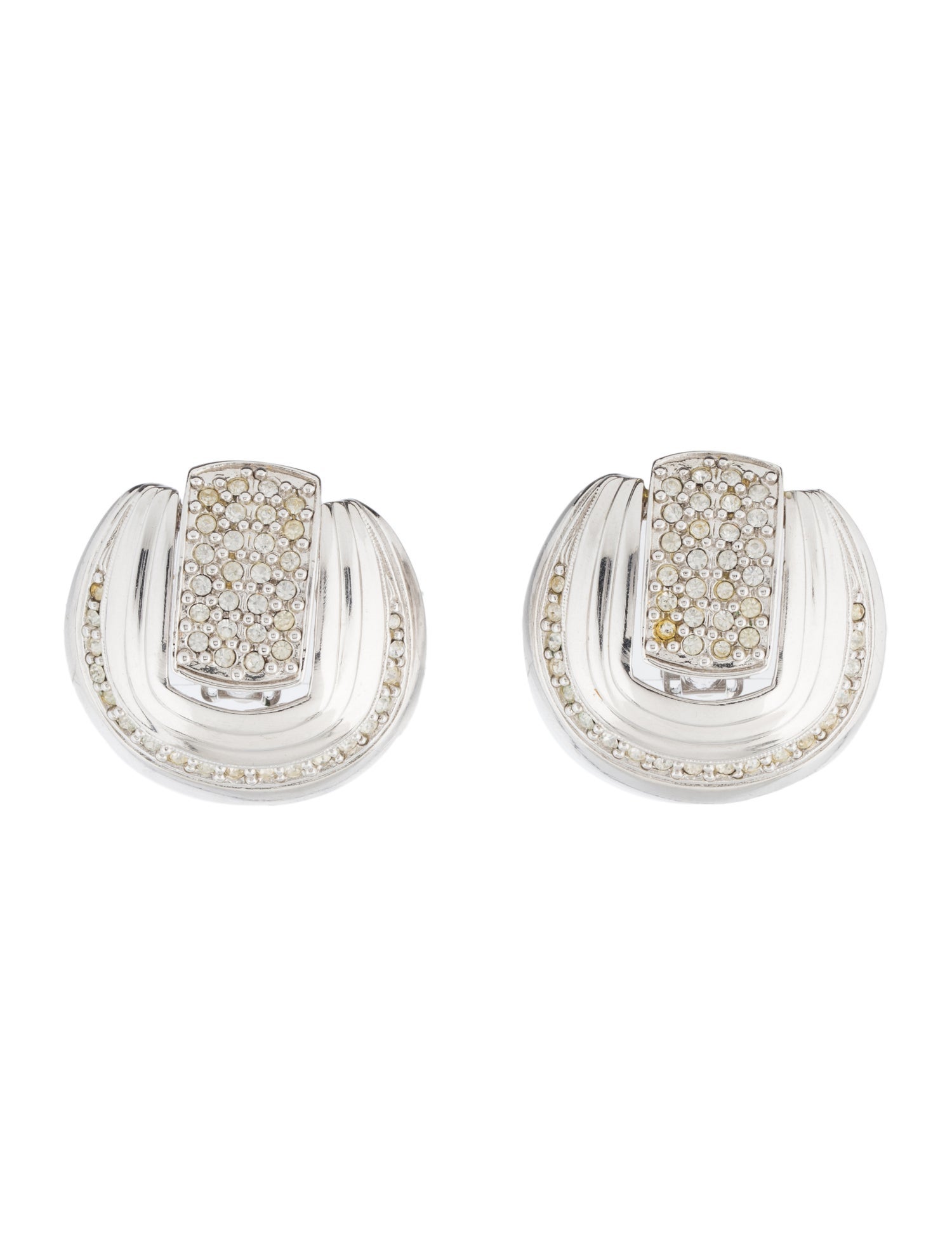 St. John Crystal Clip-On Earrings