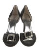St. John Satin Crystal Embellishments Slingback Sandals