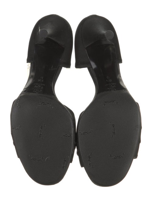 St. John Satin Crystal Embellishments Slingback Sandals