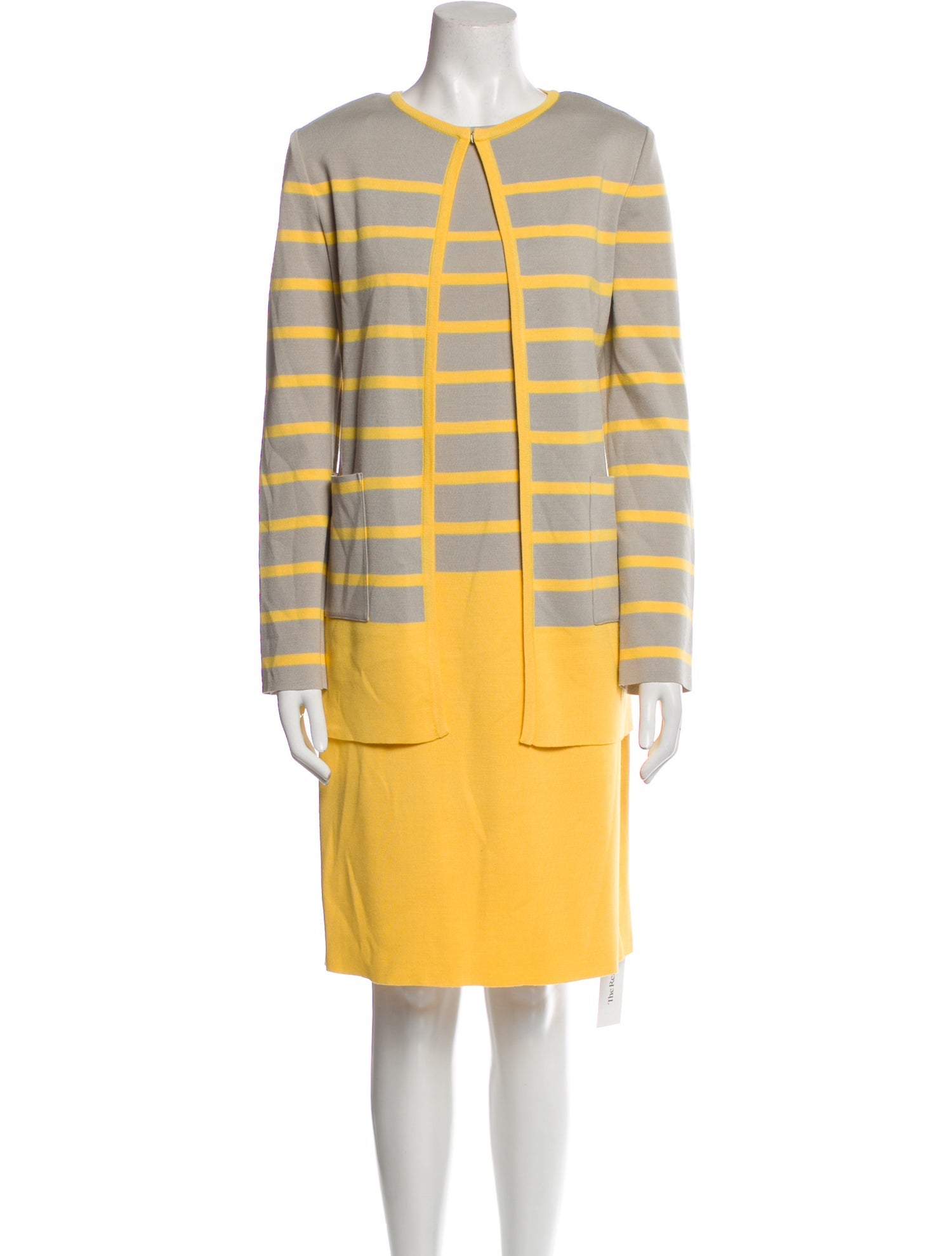 St. John Wool Striped Dress Set