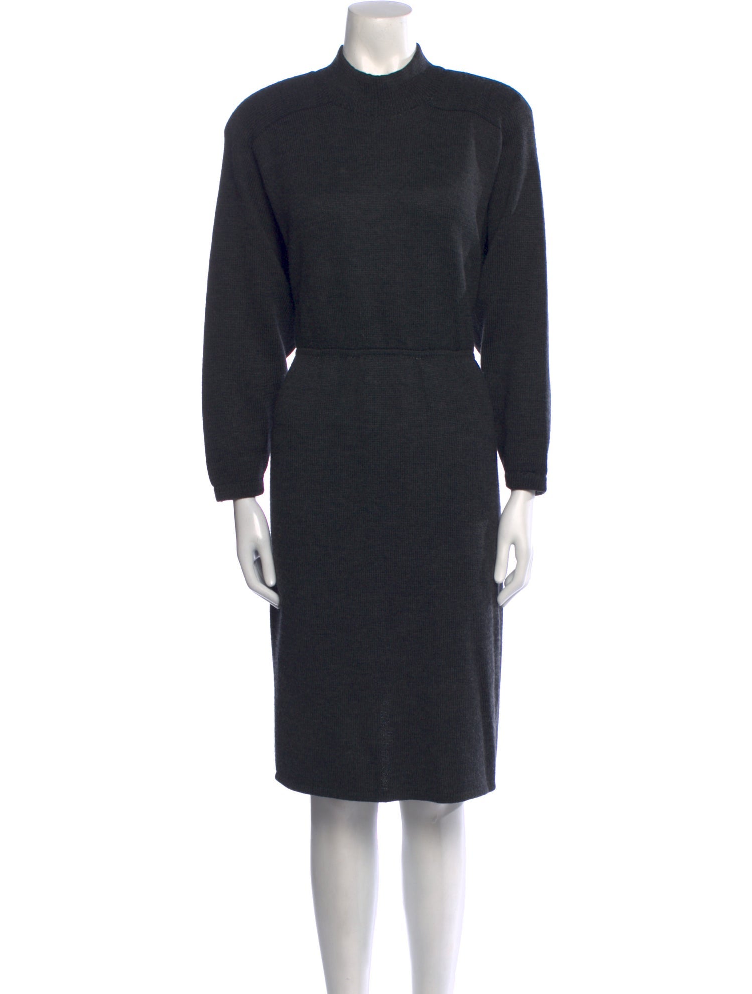 St. John Mock Neck Midi Length Dress