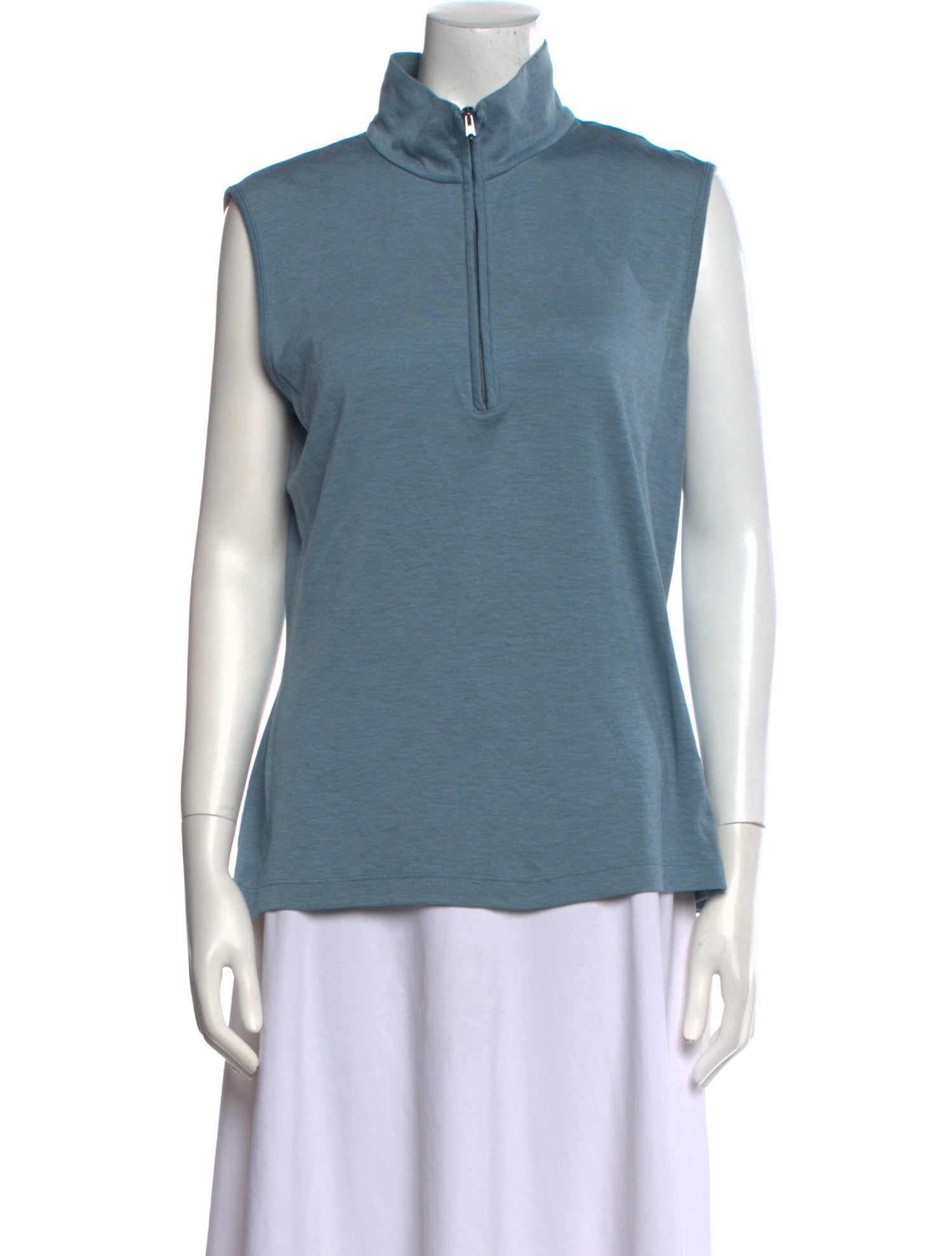 St. John Sport Wool Mock Neck Sweatshirt