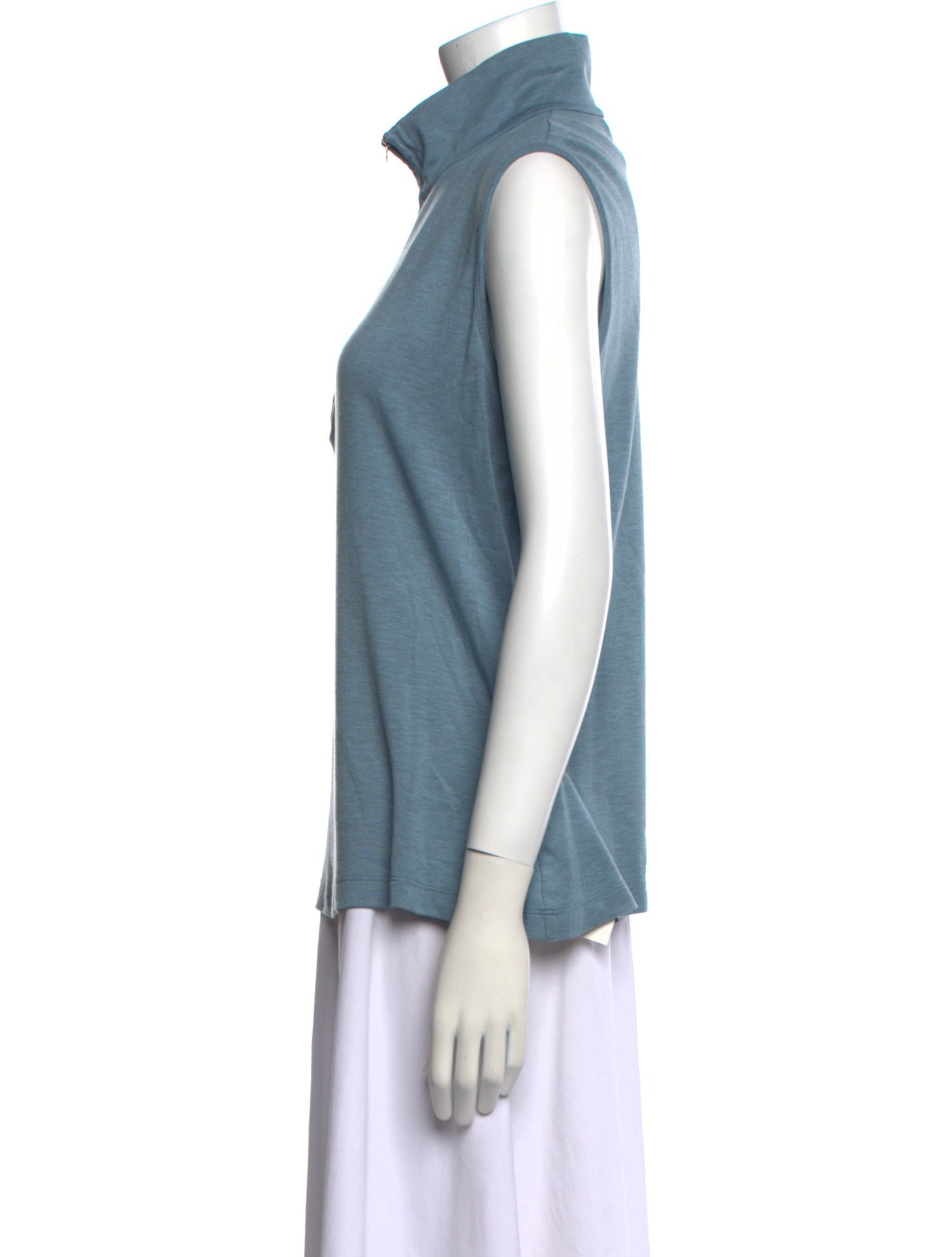 St. John Sport Wool Mock Neck Sweatshirt