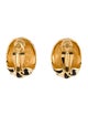 St. John Enamel Large Checkboard Clip-On Hoop Earrings