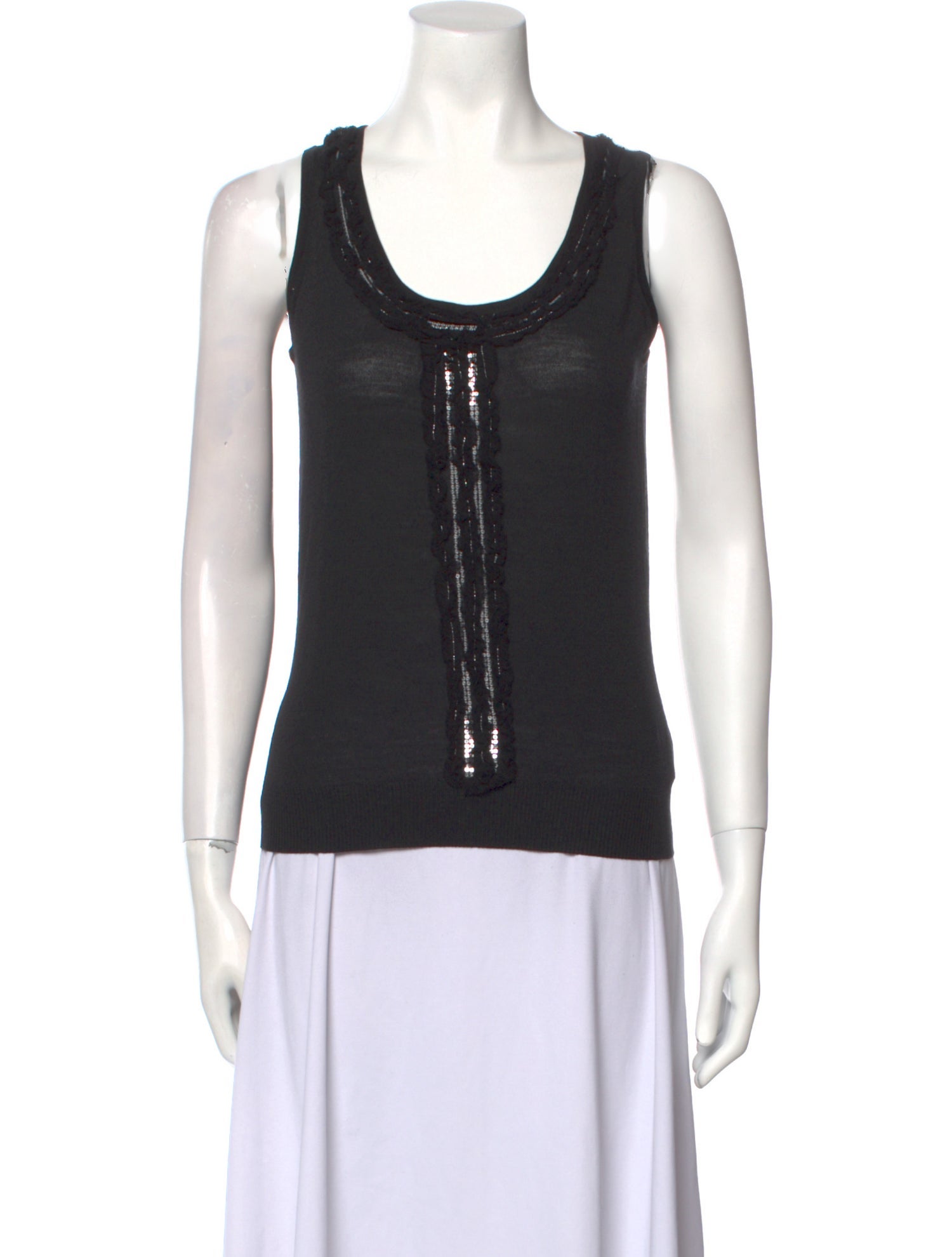 St. John Wool Scoop Neck Top