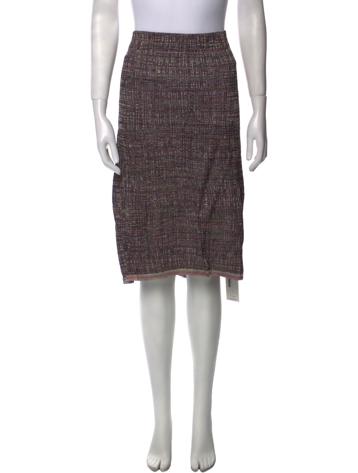 St. John Plaid Print Knee-Length Skirt