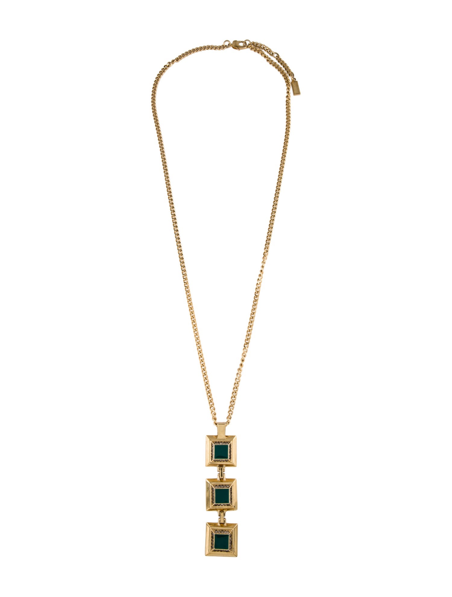 St. John Crystal & Enamel Pendant Necklace