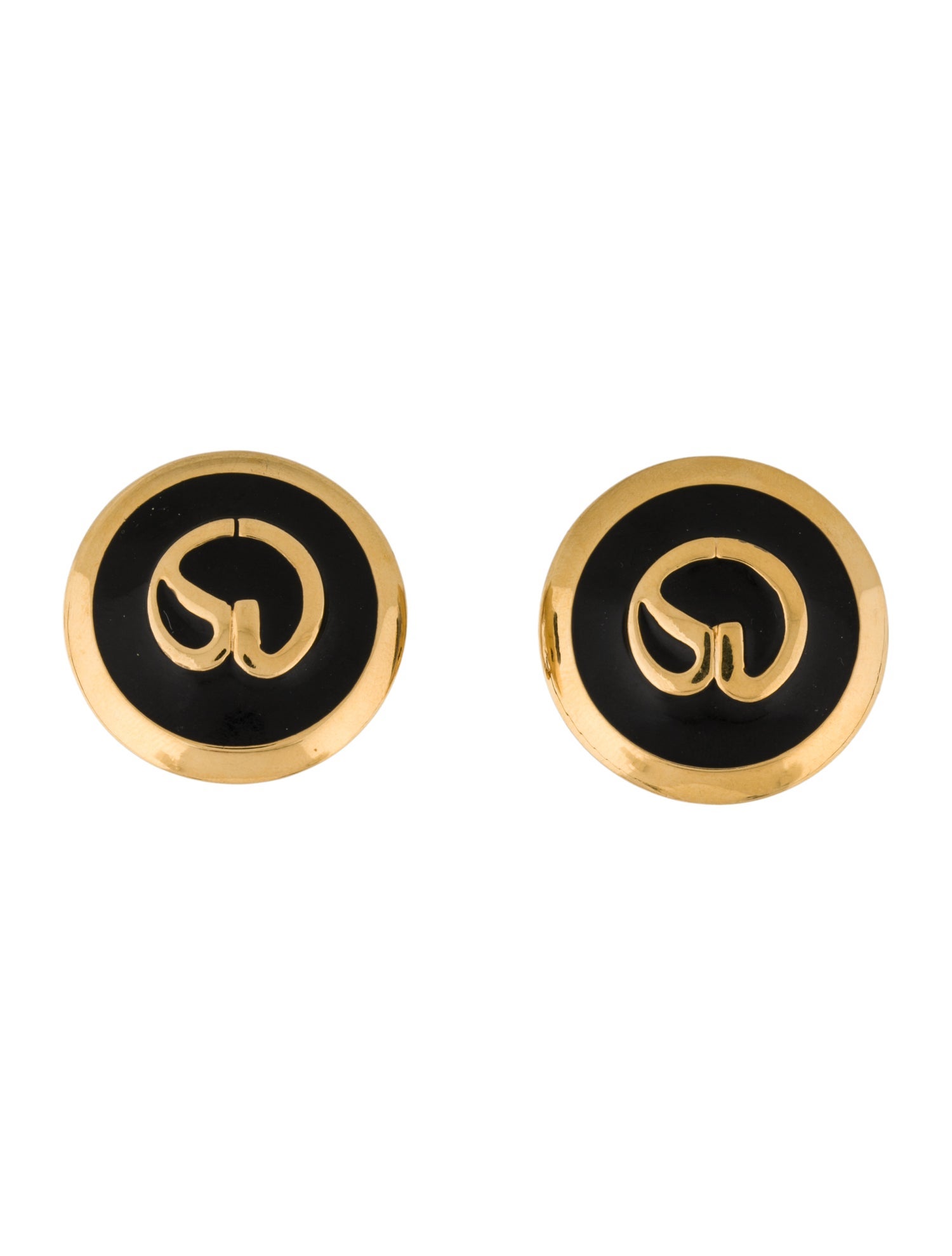 St. John Enamel SJ Clip-On Earrings