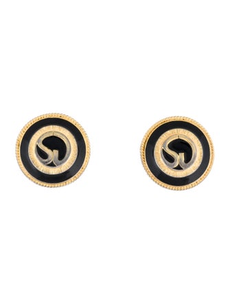 St. John Enamel Clip-On Earrings