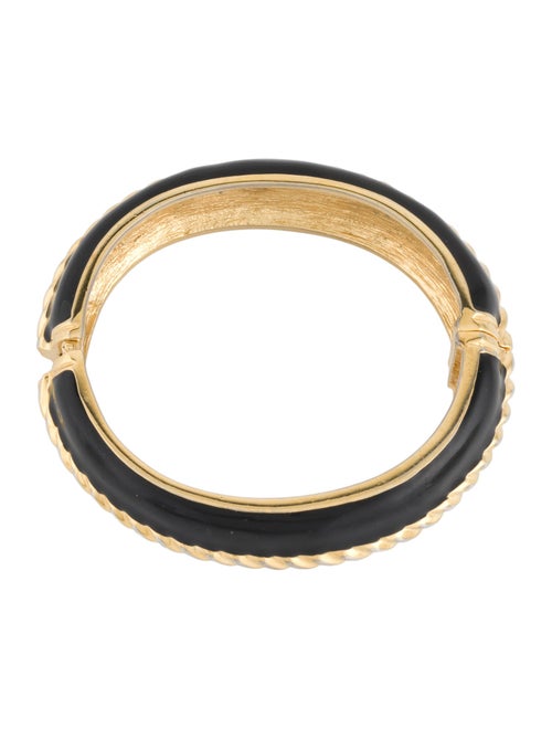 St. John Enamel Hinged Bangle Bracelet