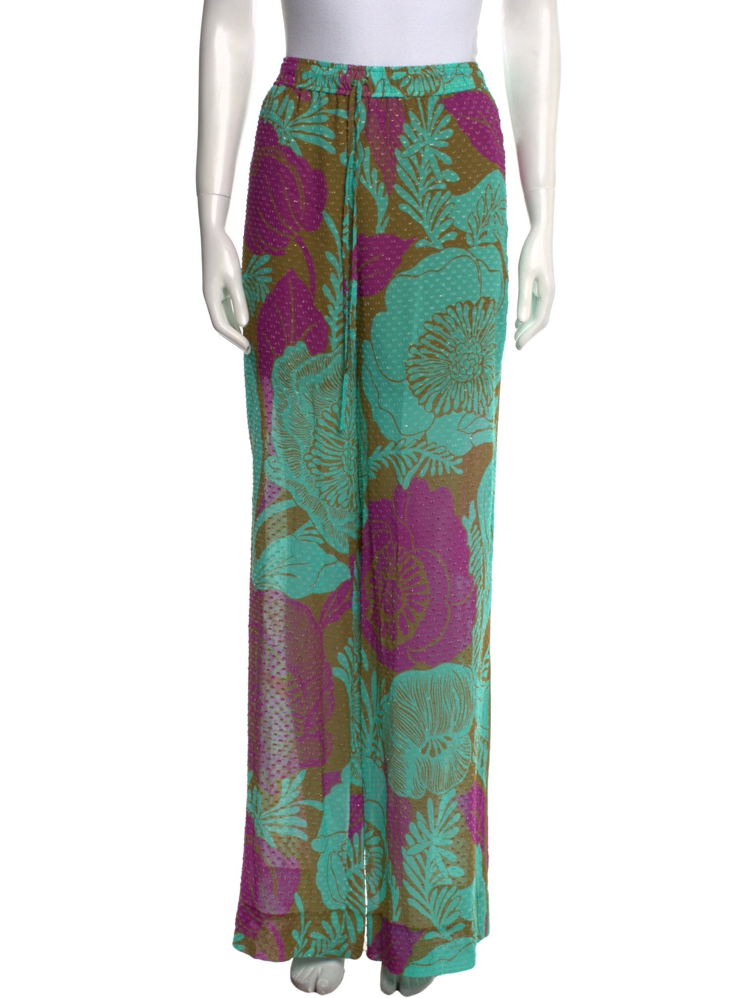 St. John Printed Wide Leg Pants w/ Tags