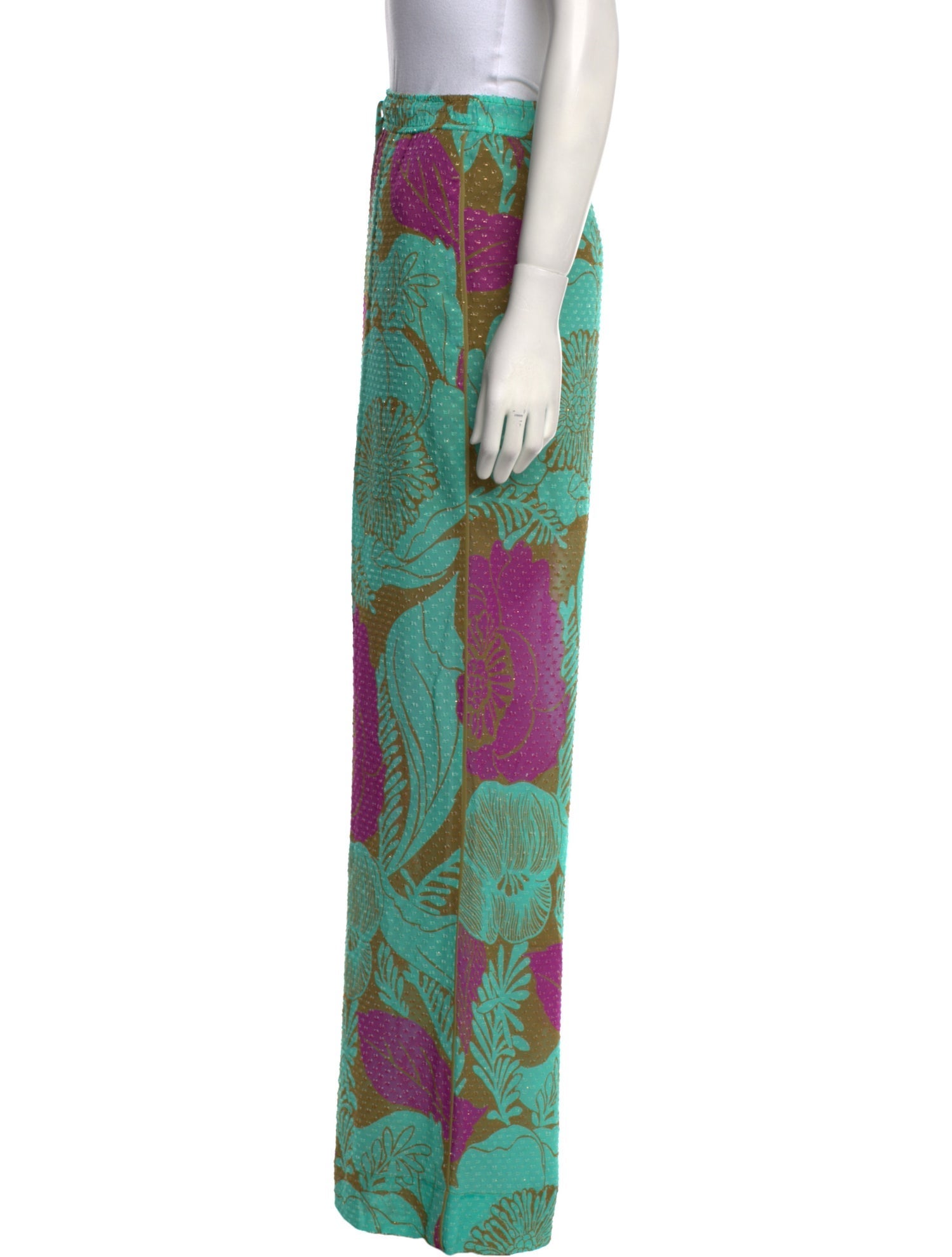 St. John Printed Wide Leg Pants w/ Tags