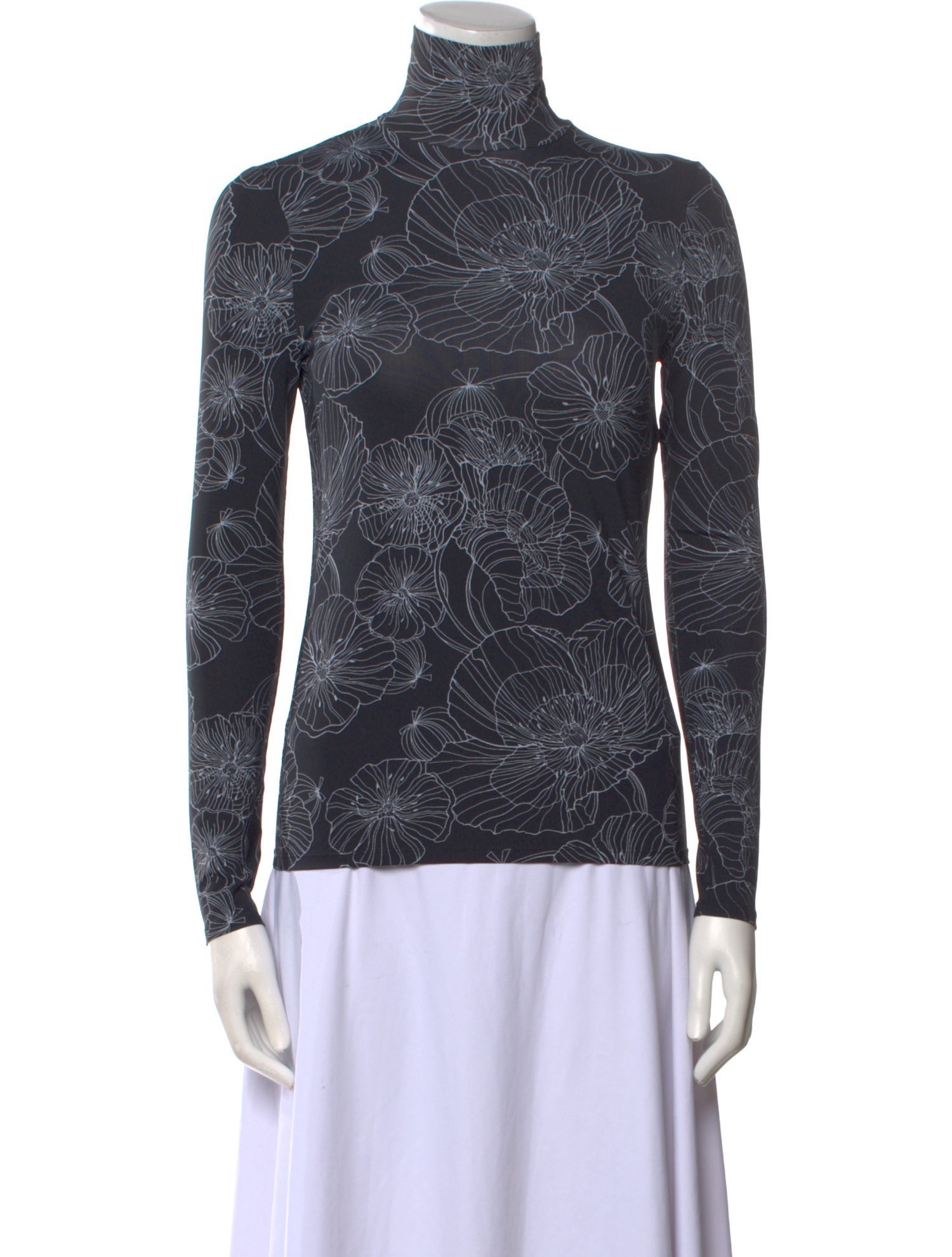 St. John Printed Turtleneck Sweatshirt