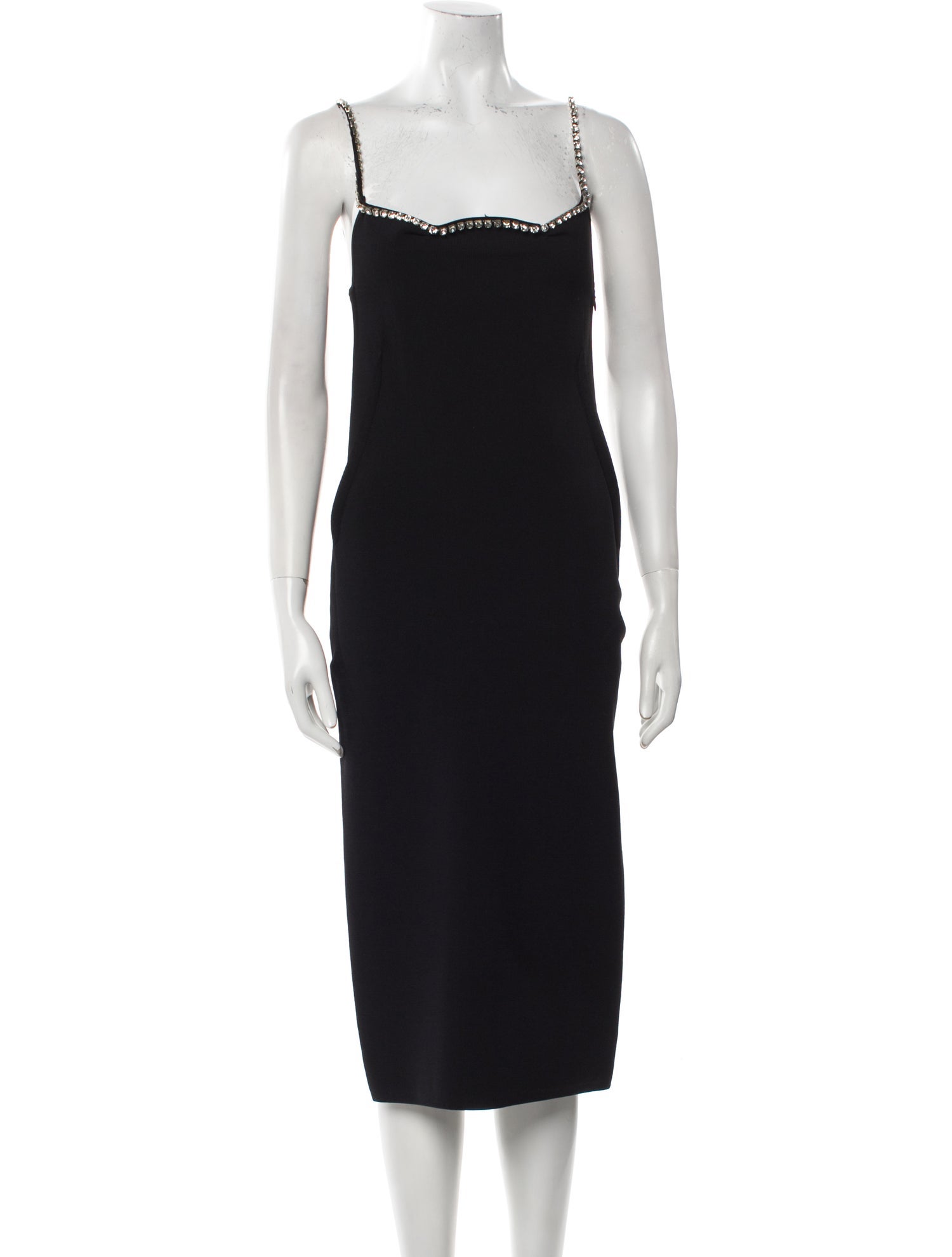 St. John Square Neckline Midi Length Dress