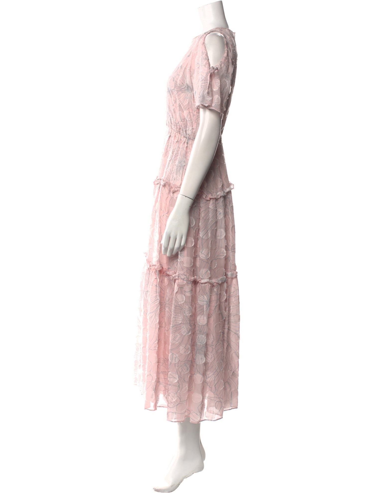 St. John Floral Print Long Dress