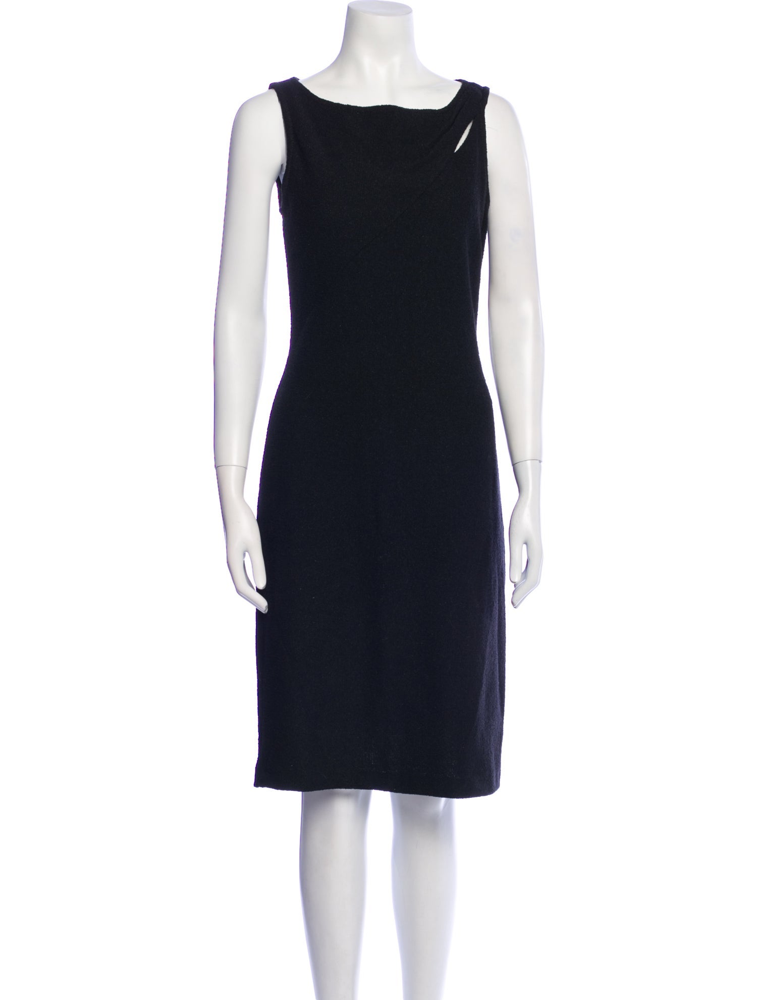 St. John Bateau Neckline Knee-Length Dress