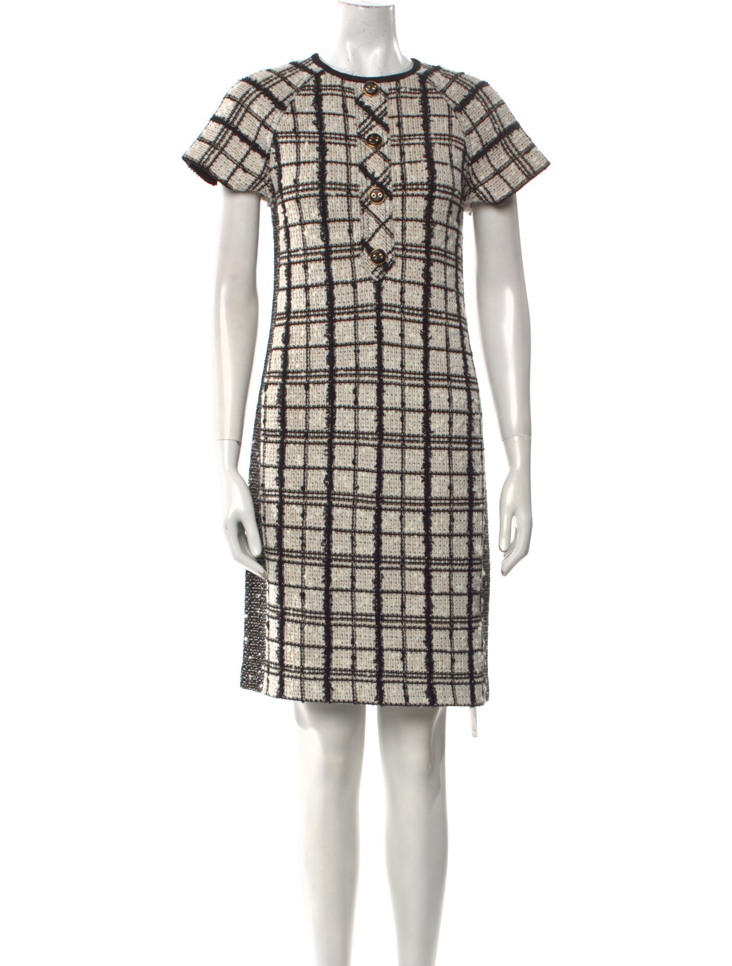 St. John Square Neckline Knee-Length Dress